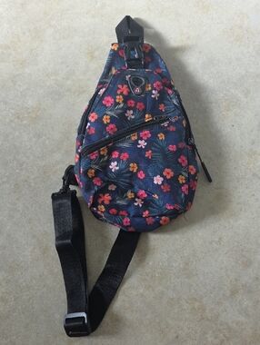 Navy Floral Crossbody Sling Bag for Women
